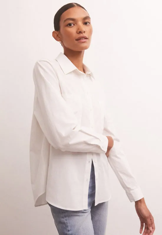 White Eliza Woven Top by Z Supply