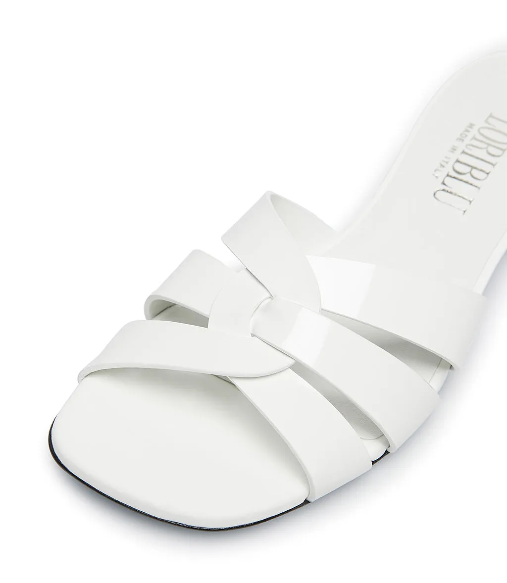 White Patent Leather Sandals