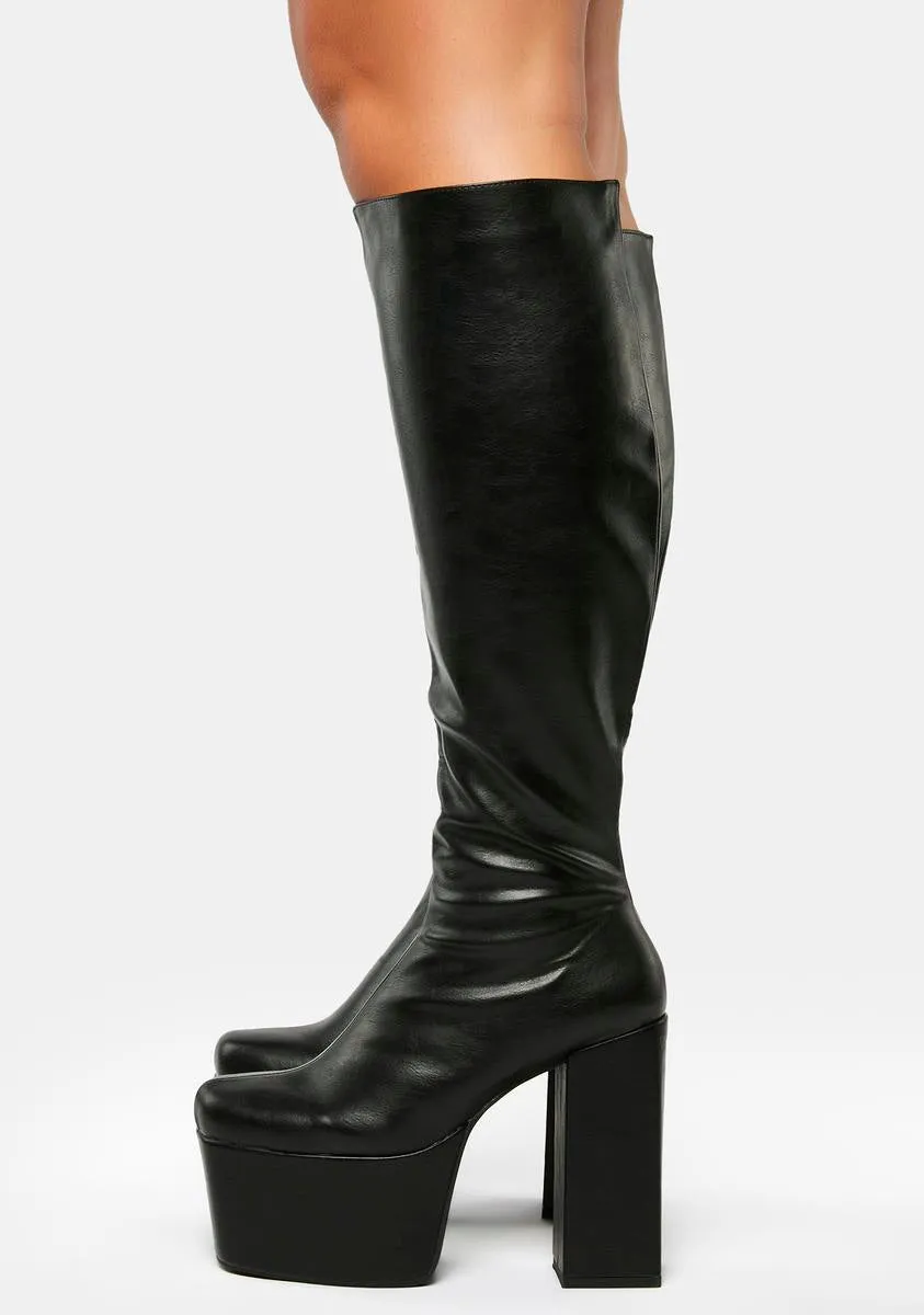 Wide Calf Fascination Knee High Boots-