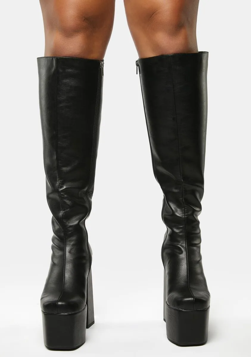 Wide Calf Fascination Knee High Boots-