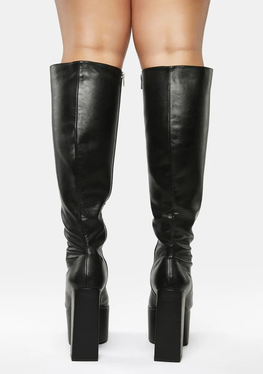 Wide Calf Fascination Knee High Boots-