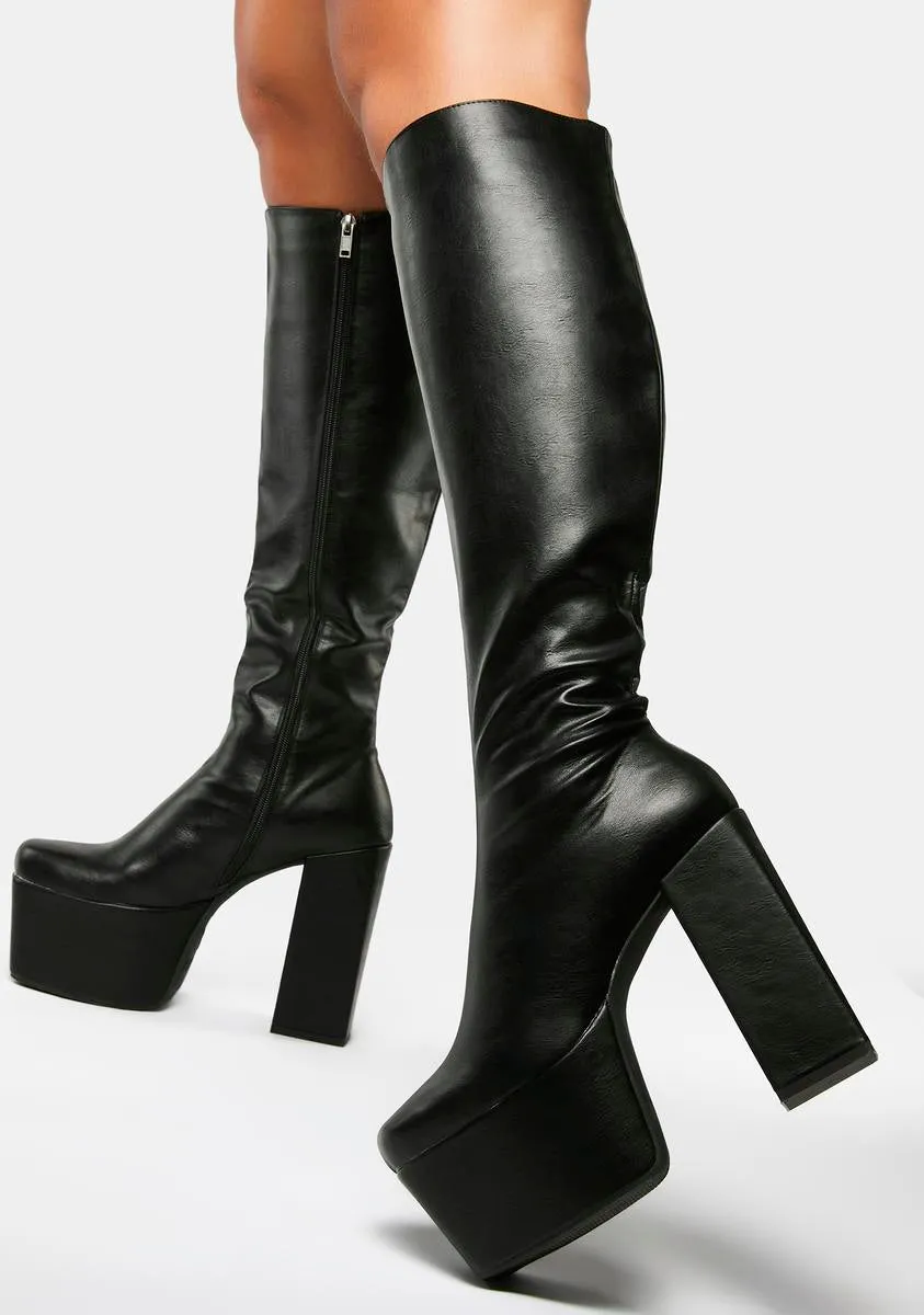 Wide Calf Fascination Knee High Boots-