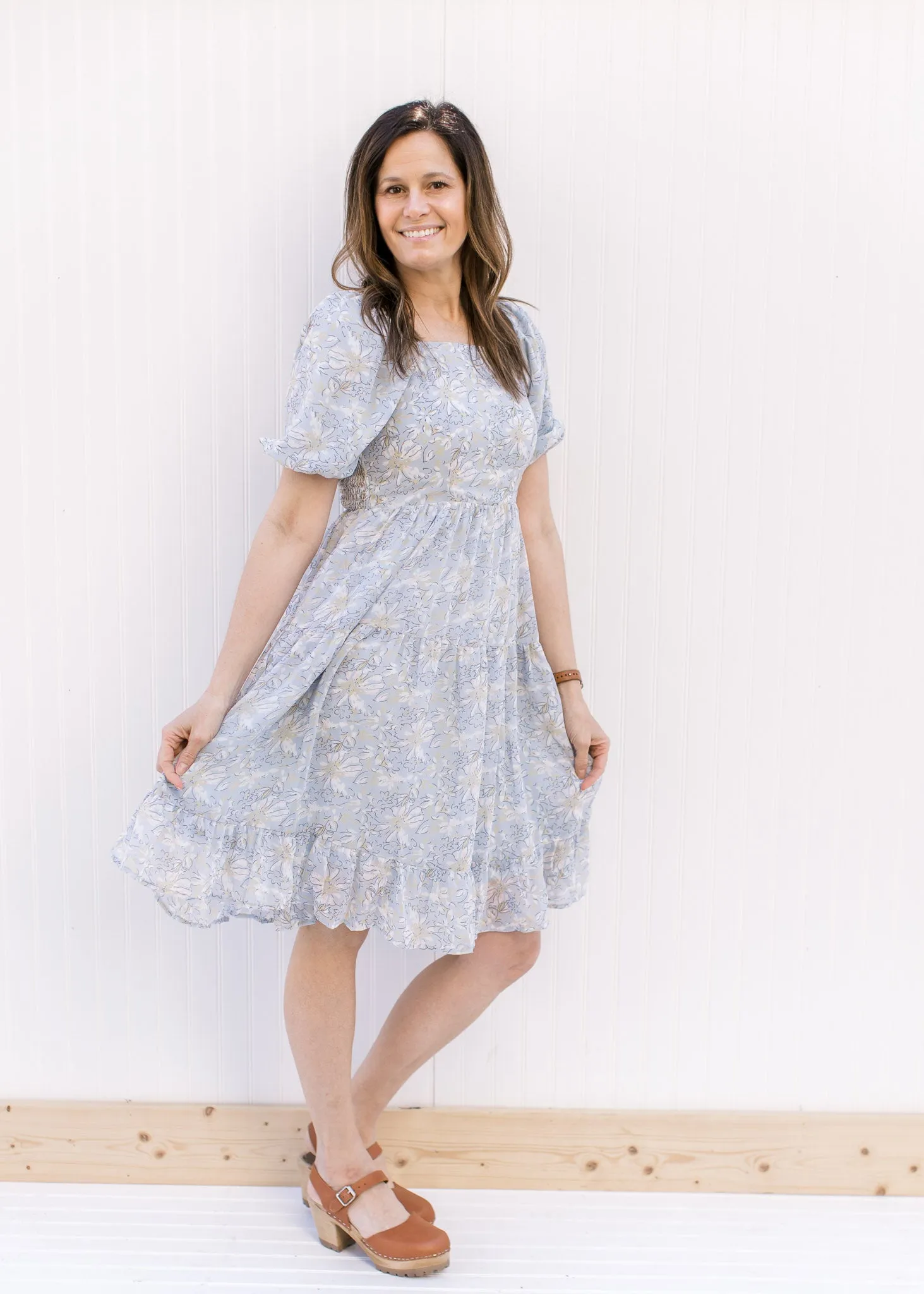 Blue Floral Summer Dress