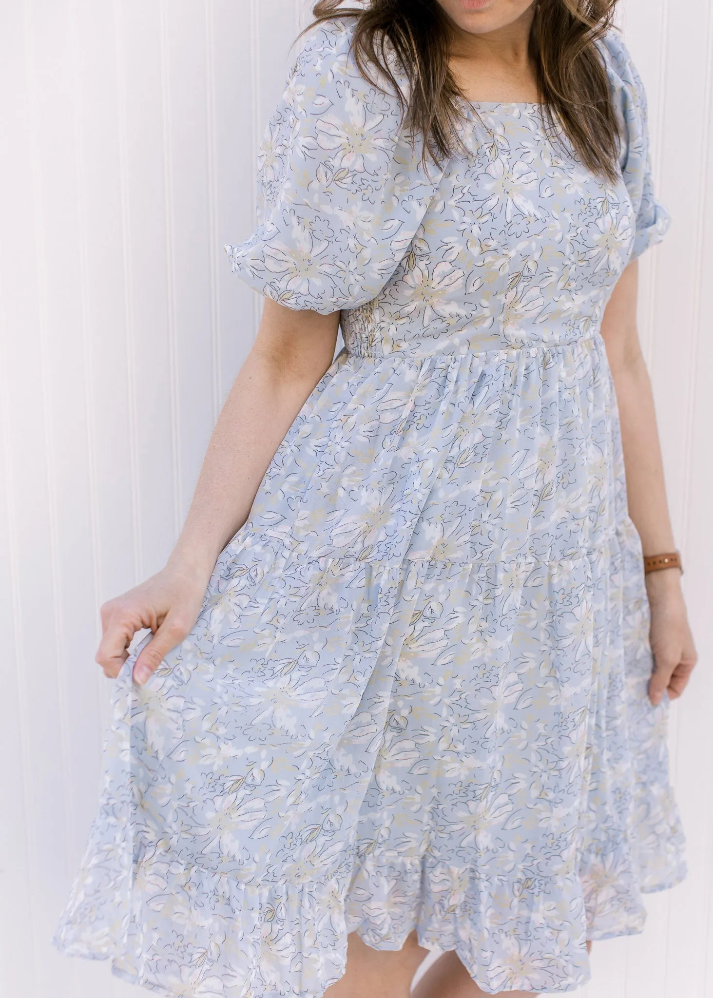 Blue Floral Summer Dress