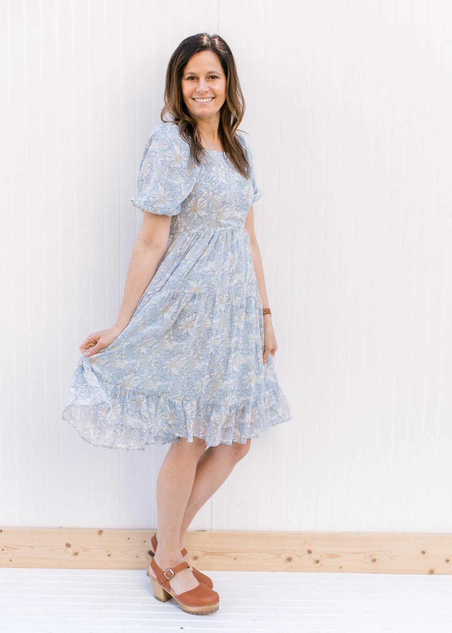 Blue Floral Summer Dress