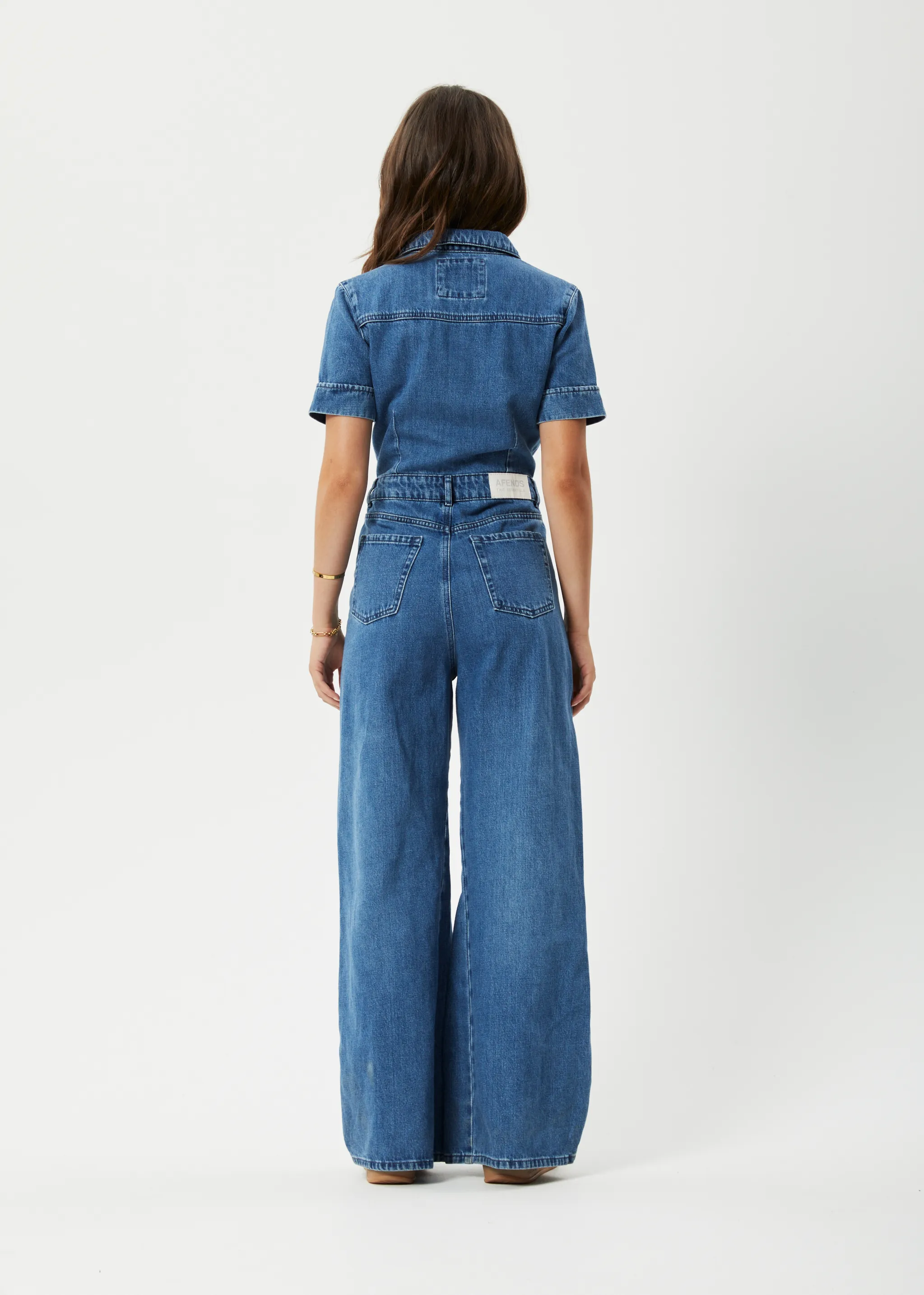 AFENDS Miami Women's Flared Denim Jumpsuit - Authentic Blue