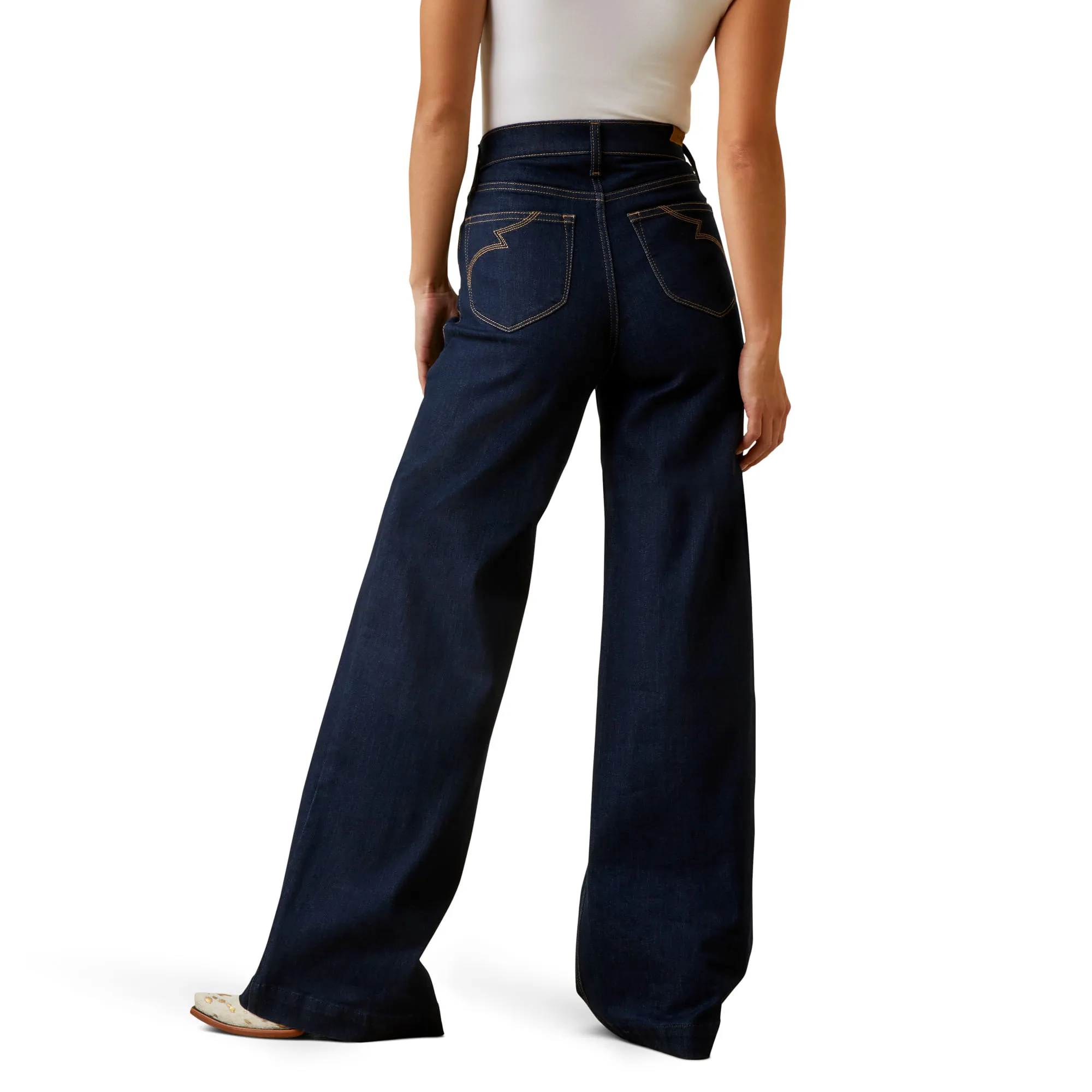 Ultra High Rise Western Wide Jeans