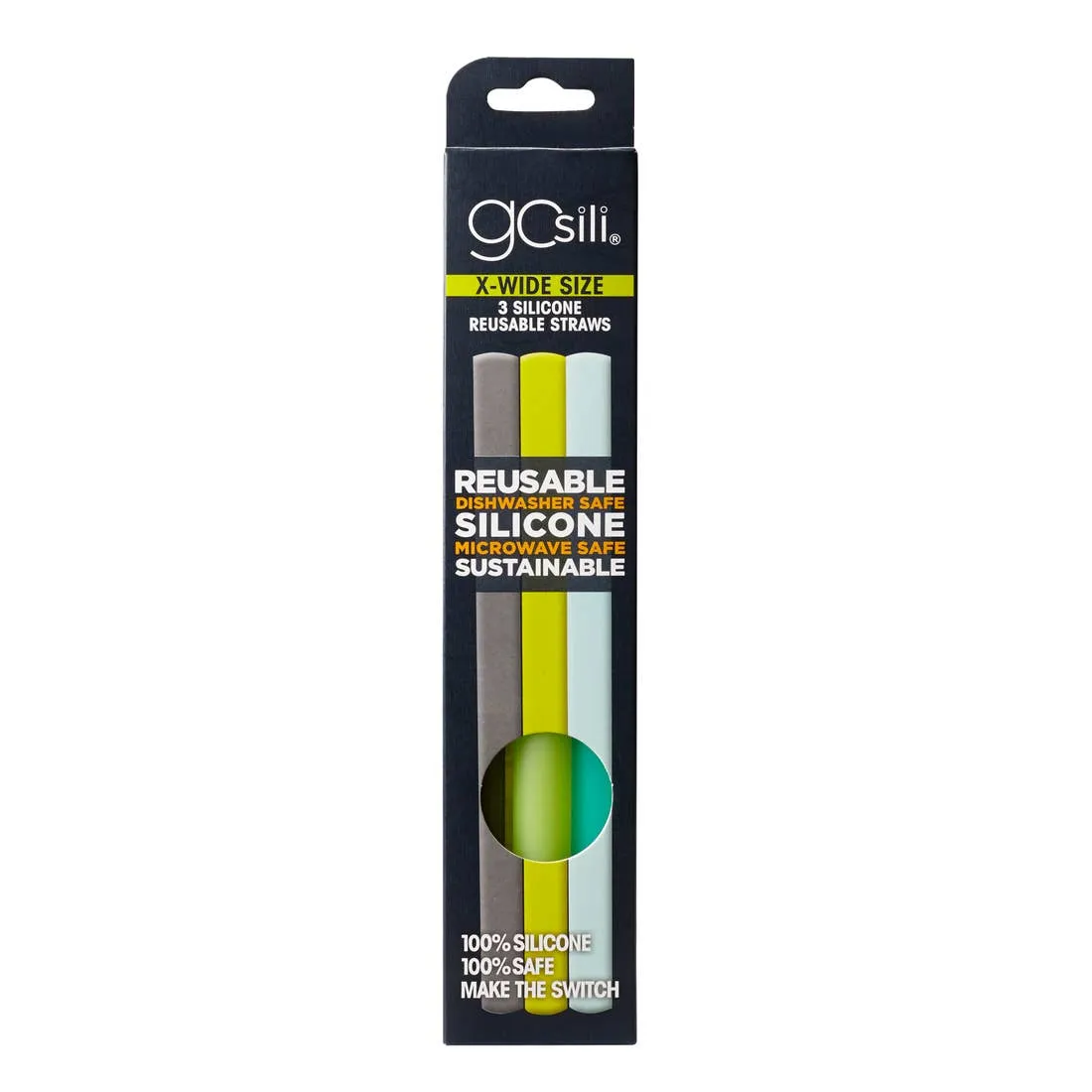 X-Wide Silicone Straw Pack GoSili - 3 pack