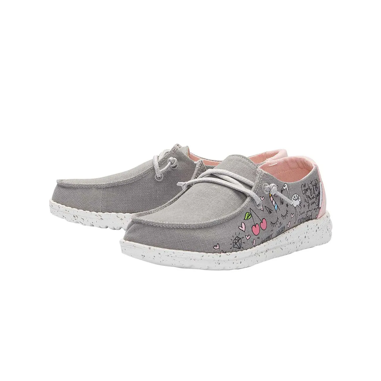 WALLY YOUTH Doodle Grey Kids Moccasins